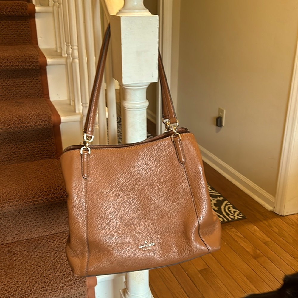 Tan Kate Spade Triple Compartment Shoulder Bag